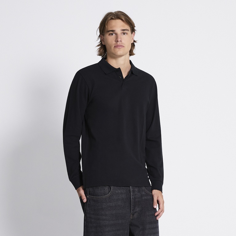 Long sleeve polo shirt "Aiden" Black